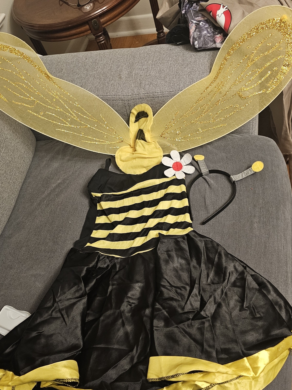 Kids Yellow and Black Bumblebee Costume with Wings and Headband